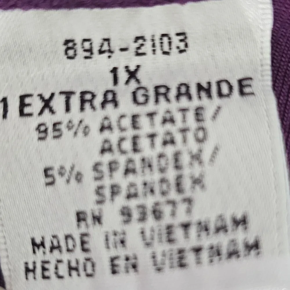 Units Woman Royal Purple Travel Cardigan 1X Acetate Stretch Cruise Resort Layer